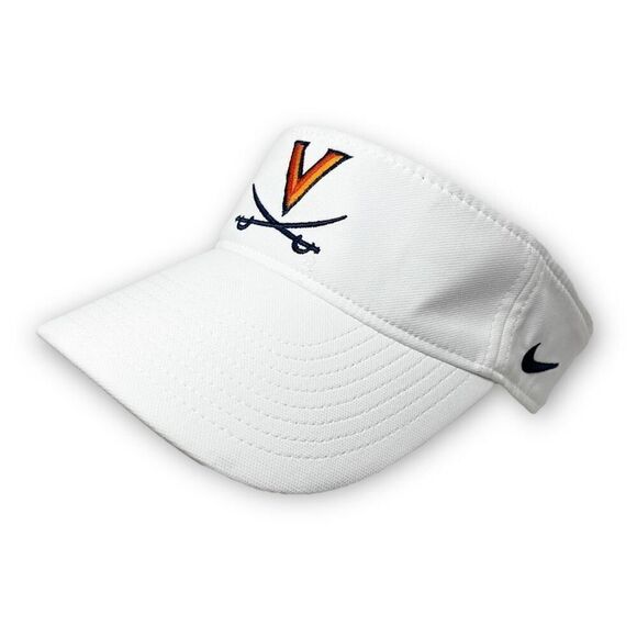 Nike White Virginia Cavaliers Logo Dri Fit Performance Adjustable Visor - Picture 1 of 12